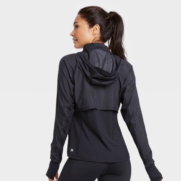 NWT All In Motion Black Track Hooded Jacket - Picture 2 of 10